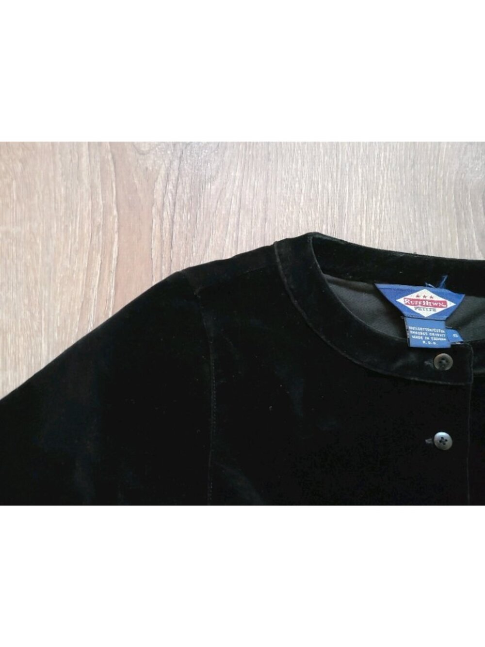 VTG Ruff Hewn Women Petite S Cropped Jacket Top Black Velvet Velour Western - Picture 3 of 5
